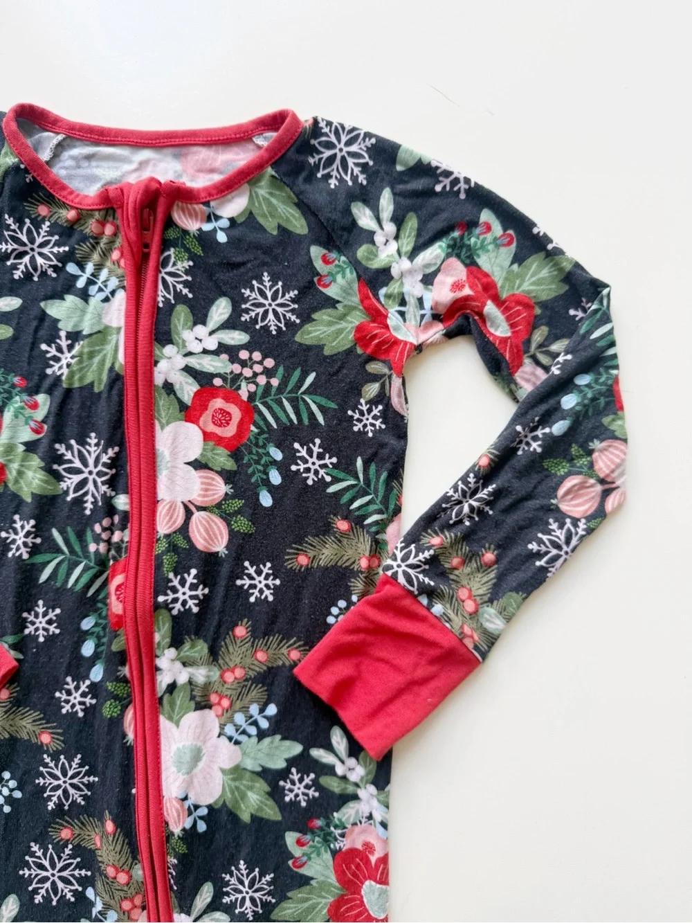 Little Sleepies Poinsettia Floral Bamboo Viscose Zippy Sleeper 3T